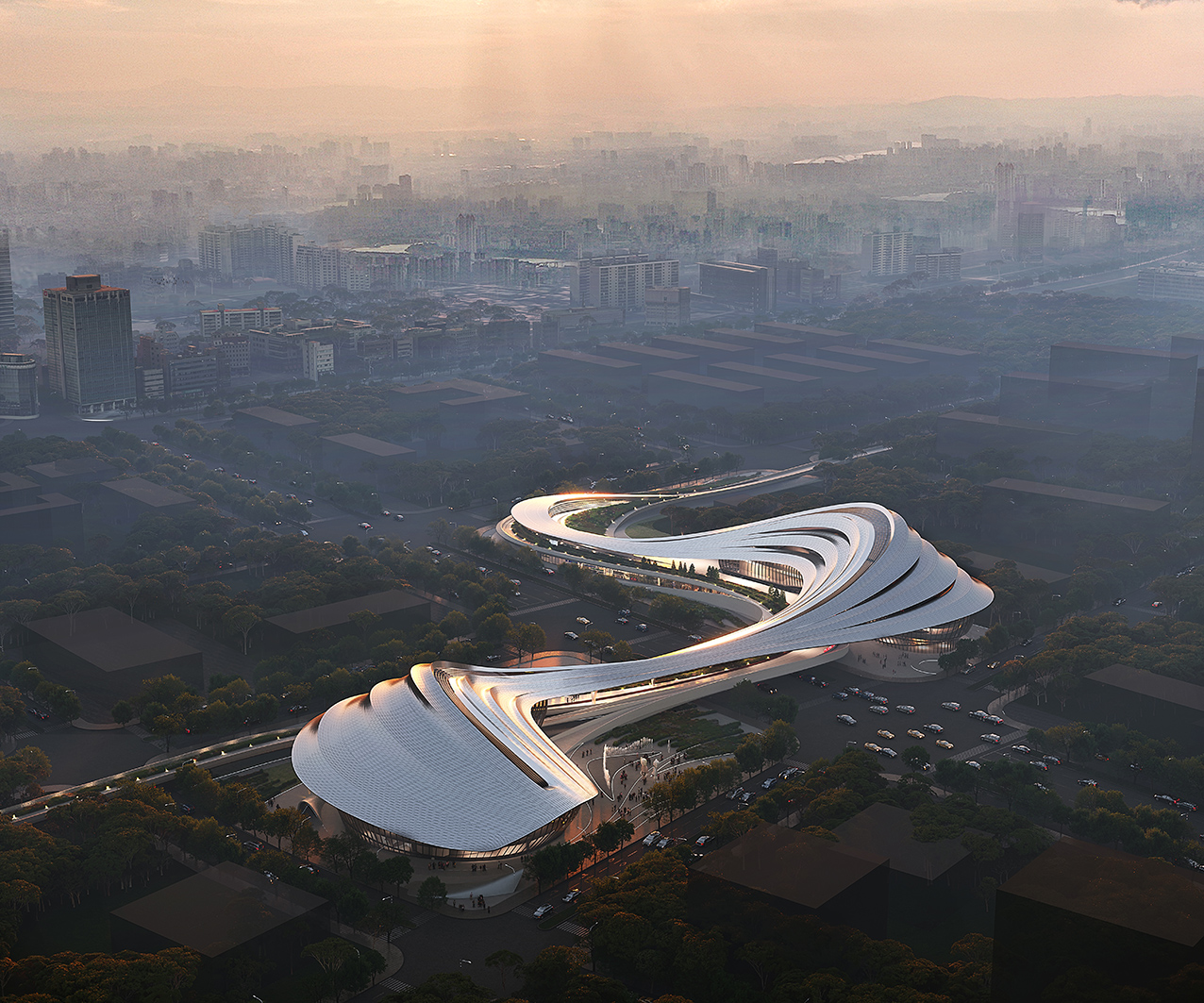 Jinghe New City Culture & Art Centre Zaha Hadid Architects